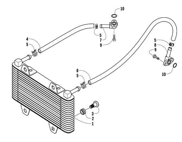Parts Diagram for Arctic Cat 2005 250 2X4 ATV OIL COOLER ASSEMBLY