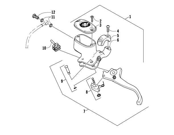Parts Diagram for Arctic Cat 2005 500 AUTOMATIC TRANSMISSION 4X4 FIS LE ATV HYDRAULIC HAND BRAKE ASSEMBLY