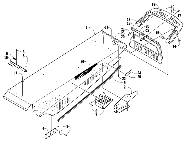 Parts Diagram for Arctic Cat 2005 PANTHER 570 SNOWMOBILE TUNNEL AND REAR BUMPER