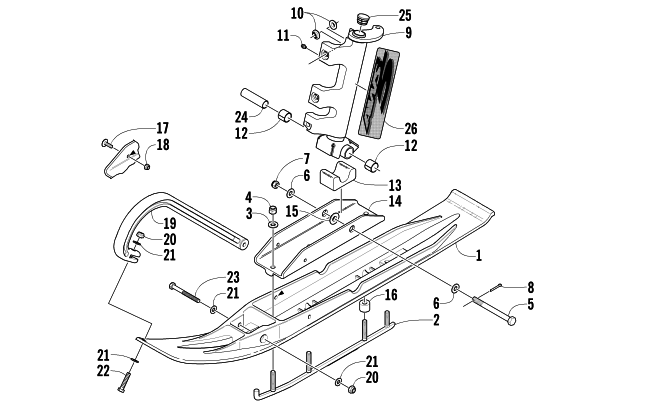 Parts Diagram for Arctic Cat 2003 ZL 600 EFI SNOWMOBILE SKI AND SPINDLE ASSEMBLY