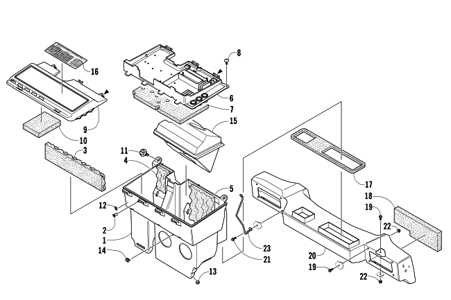 Parts Diagram for Arctic Cat 2005 PANTERA 550 (S2005PTCCAUSB) SNOWMOBILE AIR SILENCER ASSEMBLY