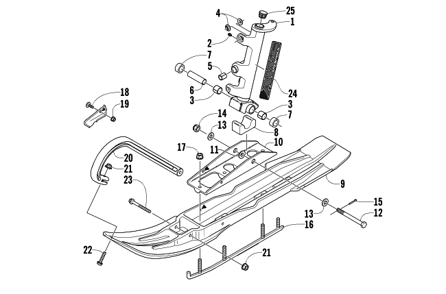 Parts Diagram for Arctic Cat 2005 KING CAT 900 SNOWMOBILE SKI AND SPINDLE ASSEMBLY
