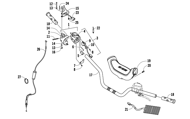 Parts Diagram for Arctic Cat 2005 PANTERA 600 EFI SNOWMOBILE HANDLEBAR AND CONTROLS