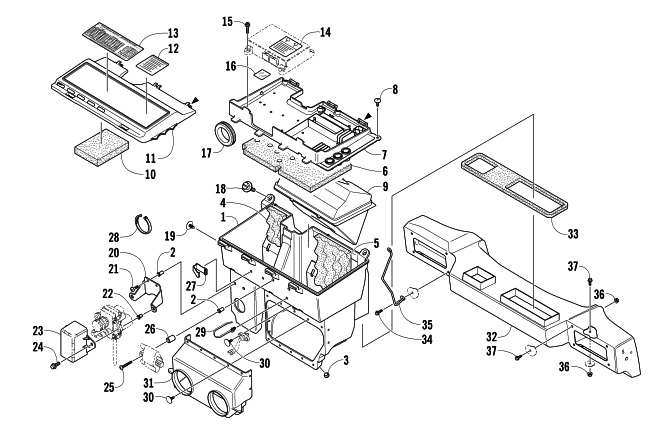 Parts Diagram for Arctic Cat 2005 PANTERA 600 EFI SNOWMOBILE AIR SILENCER ASSEMBLY
