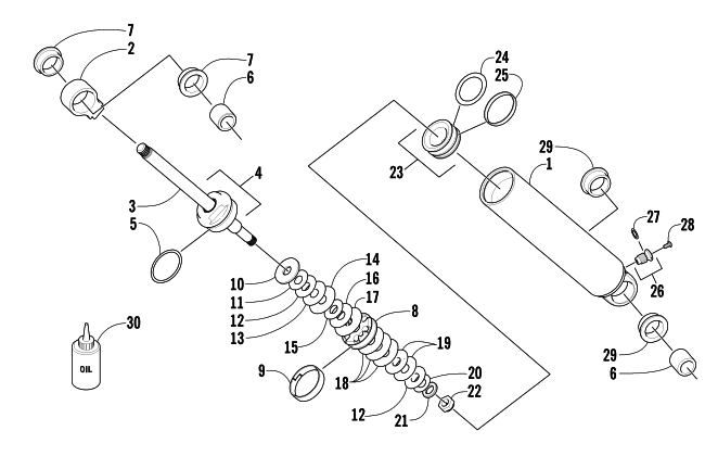 Parts Diagram for Arctic Cat 2005 KING CAT 900 SNOWMOBILE REAR SUSPENSION REAR ARM SHOCK ABSORBER