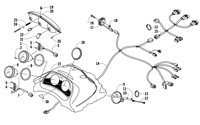 Parts Diagram for Arctic Cat 2005 KING CAT 900 SNOWMOBILE HEADLIGHT, INSTRUMENTS, AND WIRING ASSEMBLIES