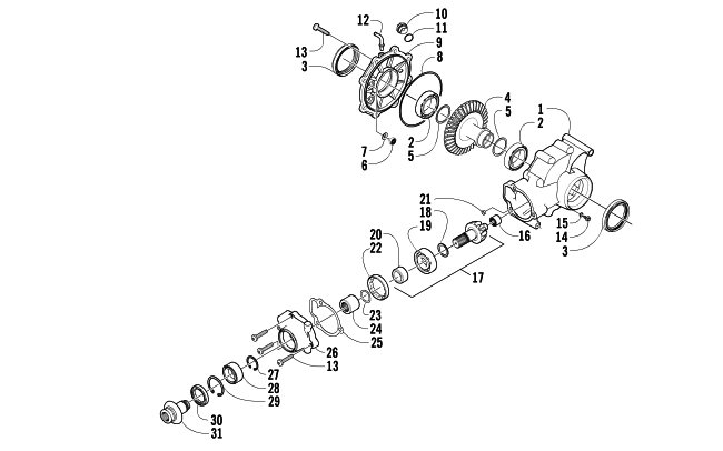 Parts Diagram for Arctic Cat 2005 400 AUTOMATIC TRANSMISSION 4X4 FIS ATV REAR DRIVE GEARCASE ASSEMBLY