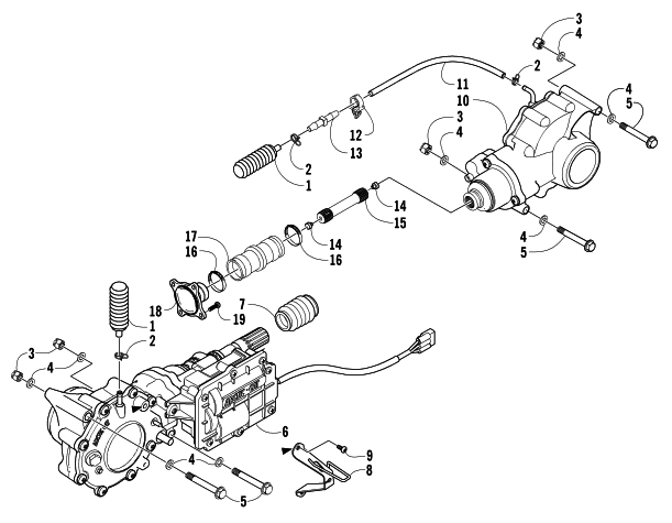Parts Diagram for Arctic Cat 2005 400 AUTOMATIC TRANSMISSION 4X4 FIS LE ATV DRIVE TRAIN ASSEMBLY