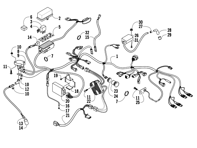 Parts Diagram for Arctic Cat 2005 400 MANUAL TRANSMISSION 4X4 FIS ATV WIRING HARNESS ASSEMBLY