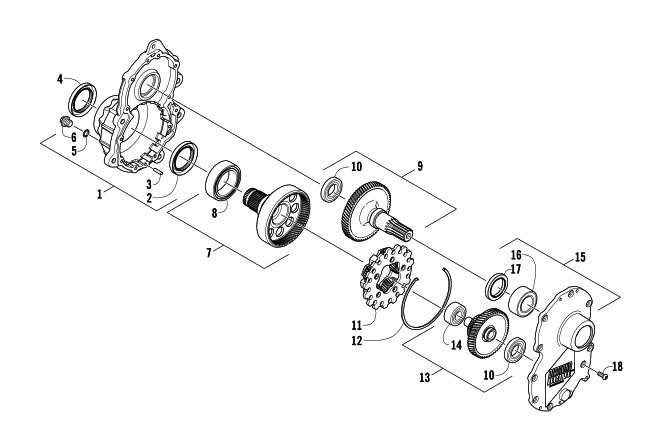 Parts Diagram for Arctic Cat 2005 ZR 900 EFI SNO PRO SNOWMOBILE GEARCASE ASSEMBLY