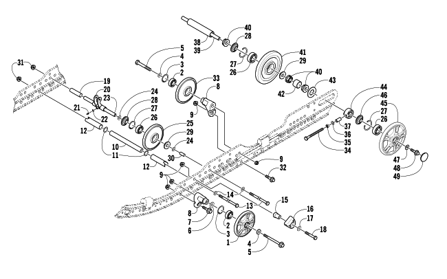 Parts Diagram for Arctic Cat 2005 ZR 900 SNOWMOBILE IDLER WHEEL ASSEMBLY