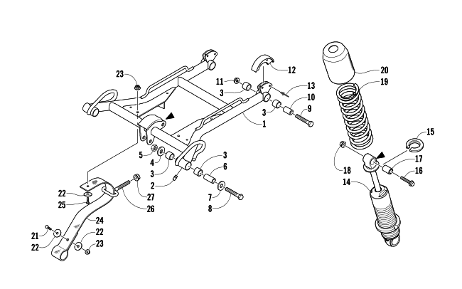 Parts Diagram for Arctic Cat 2006 ZR 900 EFI SNOWMOBILE REAR SUSPENSION FRONT ARM ASSEMBLY