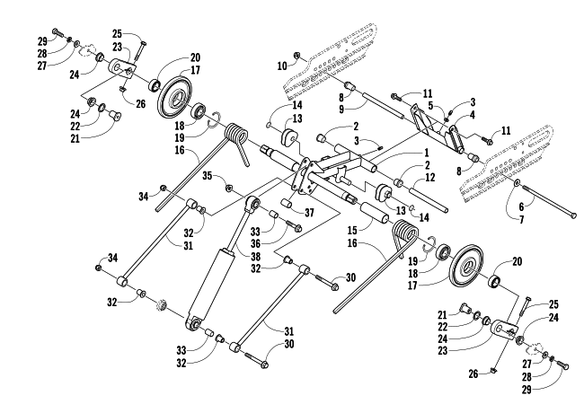 Parts Diagram for Arctic Cat 2005 ZR 900 SNOWMOBILE REAR SUSPENSION REAR ARM ASSEMBLY
