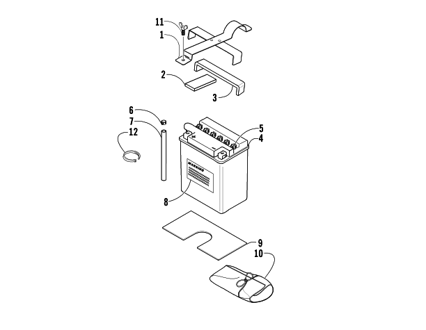 Parts Diagram for Arctic Cat 2005 400 AUTOMATIC TRANSMISSION 4X4 ATV BATTERY ASSEMBLY