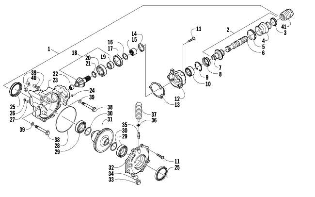 Parts Diagram for Arctic Cat 2005 400 AUTOMATIC TRANSMISSION 4X4 ATV FRONT DRIVE GEARCASE ASSEMBLY