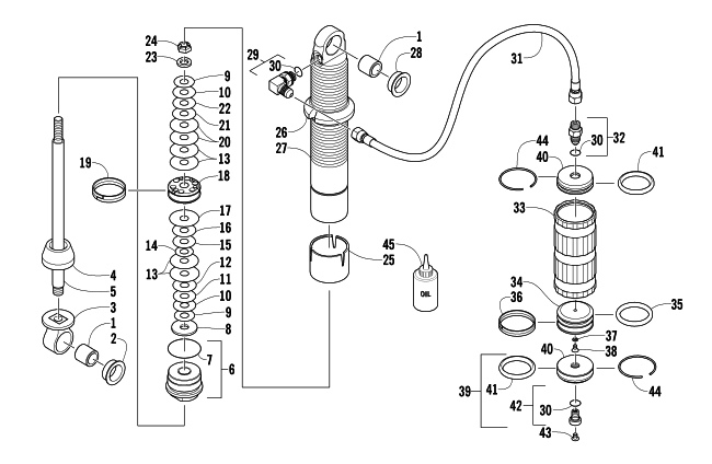 Parts Diagram for Arctic Cat 2005 ZR 900 EFI SNO PRO SNOWMOBILE FRONT SUSPENSION SHOCK ABSORBER