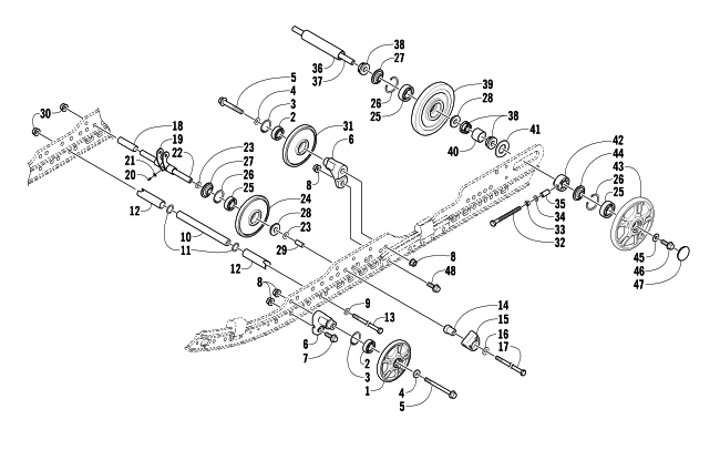 Parts Diagram for Arctic Cat 2005 ZR 900 EFI SNO PRO SNOWMOBILE IDLER WHEEL ASSEMBLY