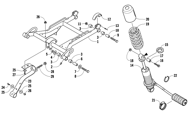 Parts Diagram for Arctic Cat 2005 ZR 900 EFI SNO PRO SNOWMOBILE REAR SUSPENSION FRONT ARM ASSEMBLY