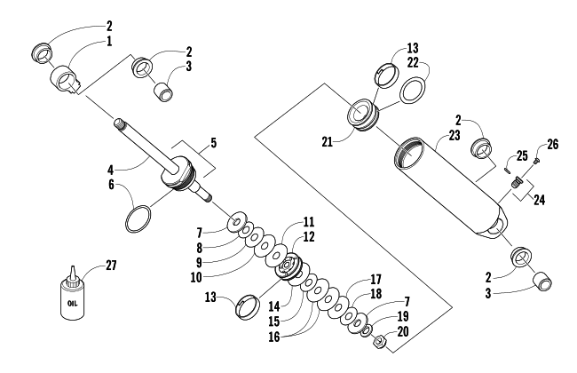 Parts Diagram for Arctic Cat 2005 ZR 900 EFI SNO PRO SNOWMOBILE REAR SUSPENSION REAR ARM SHOCK ABSORBER