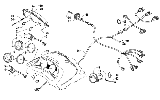 Parts Diagram for Arctic Cat 2005 ZR 900 SNOWMOBILE HEADLIGHT, INSTRUMENTS, AND WIRING ASSEMBLIES