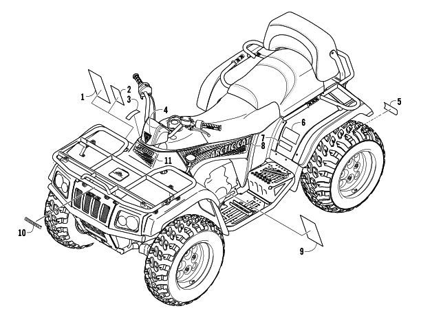 Parts Diagram for Arctic Cat 2005 500 AUTOMATIC TRANSMISSION 4X4 TRV ATV DECALS