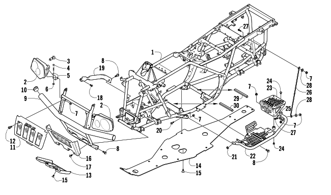 Parts Diagram for Arctic Cat 2005 500 AUTOMATIC TRANSMISSION 4X4 TRV ATV FRAME AND RELATED PARTS
