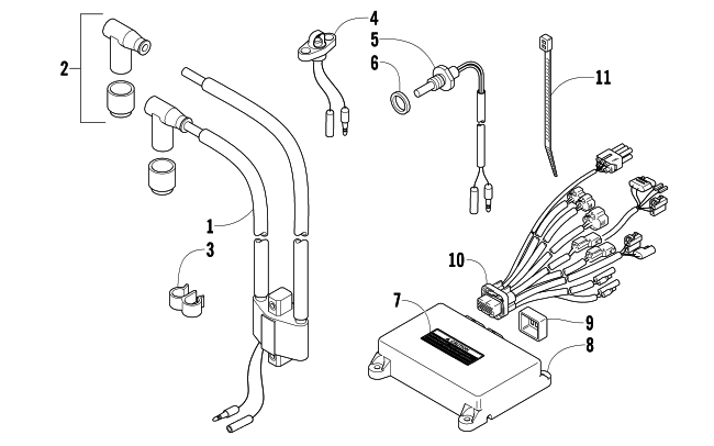 Parts Diagram for Arctic Cat 2005 ZR 900 EFI SNOWMOBILE ELECTRICAL