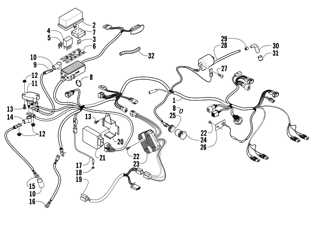 Parts Diagram for Arctic Cat 2005 500 AUTOMATIC TRANSMISSION 4X4 TRV ATV WIRING HARNESS ASSEMBLY