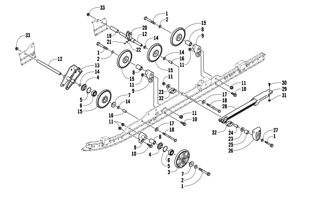 Parts Diagram for Arctic Cat 2006 BEARCAT WIDE TRACK SNOWMOBILE IDLER WHEEL ASSEMBLY