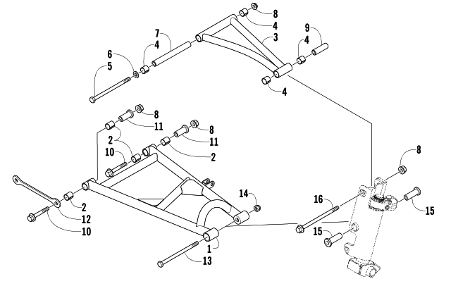 Parts Diagram for Arctic Cat 2005 SABERCAT 700 EFI SNOWMOBILE A-ARM ASSEMBLY