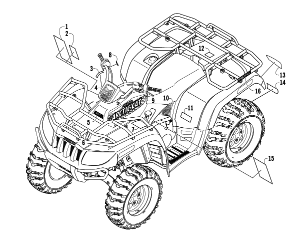 Parts Diagram for Arctic Cat 2005 500 AUTOMATIC TRANSMISSION 4X4 FIS LE ATV DECALS