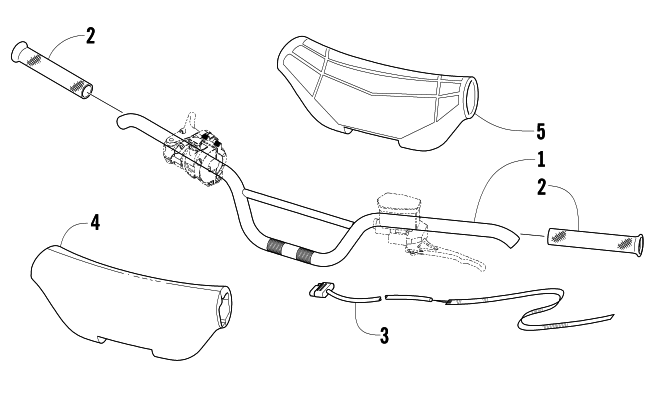 Parts Diagram for Arctic Cat 2005 SABERCAT 500 SNOWMOBILE HANDLEBAR ASSEMBLY
