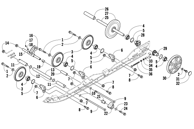 Parts Diagram for Arctic Cat 2005 SABERCAT 700 EFI SNOWMOBILE IDLER WHEEL ASSEMBLY