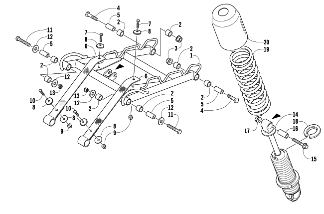 Parts Diagram for Arctic Cat 2005 SABERCAT 600 EFI SNOWMOBILE REAR SUSPENSION FRONT ARM ASSEMBLY