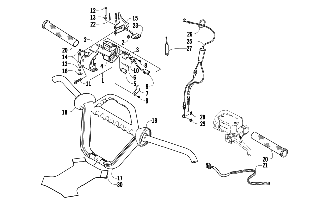 Parts Diagram for Arctic Cat 2005 KING CAT 900 SNOWMOBILE HANDLEBAR AND CONTROLS