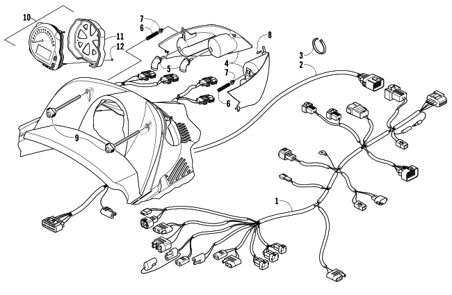 Parts Diagram for Arctic Cat 2005 SABERCAT 600 EFI SNOWMOBILE HEADLIGHT, INSTRUMENTS, AND WIRING ASSEMBLIES