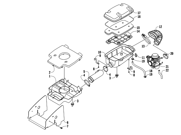 Parts Diagram for Arctic Cat 2005 500 AUTOMATIC TRANSMISSION 4X4 FIS LE ATV AIR INTAKE ASSEMBLY