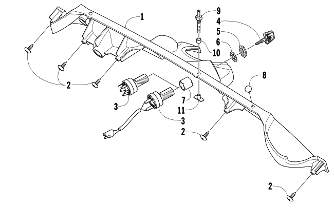 Parts Diagram for Arctic Cat 2005 SABERCAT 600 EFI SNOWMOBILE CONSOLE AND SWITCH ASSEMBLY