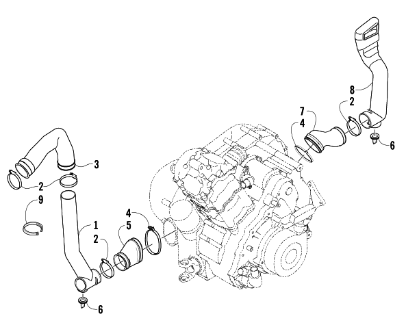 Parts Diagram for Arctic Cat 2005 500 AUTOMATIC TRANSMISSION 4X4 FIS LE ATV CASE/BELT COOLING ASSEMBLY