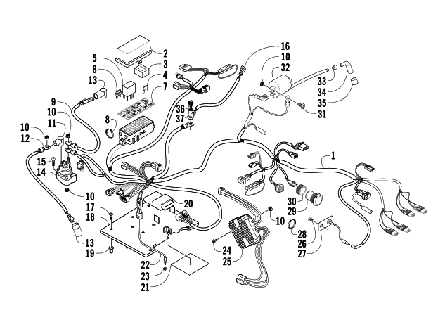 Parts Diagram for Arctic Cat 2005 500 AUTOMATIC TRANSMISSION 4X4 FIS LE ATV WIRING HARNESS ASSEMBLY