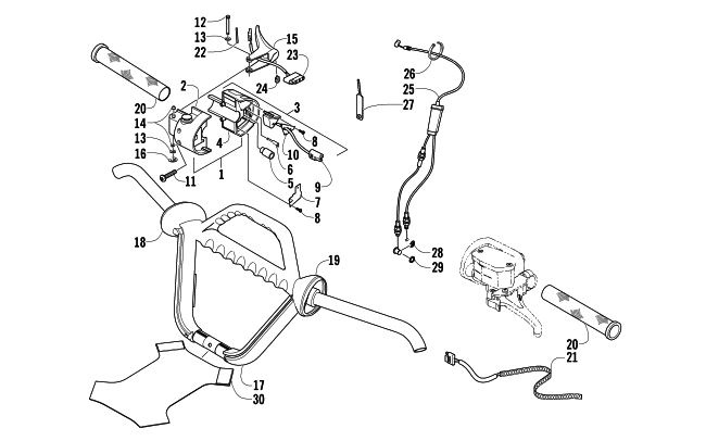 Parts Diagram for Arctic Cat 2005 KING CAT 900 EFI SNOWMOBILE HANDLEBAR AND CONTROLS