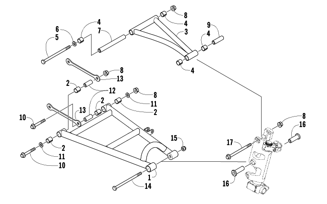 Parts Diagram for Arctic Cat 2005 FIRECAT 700 EFI SNOWMOBILE A-ARM ASSEMBLY