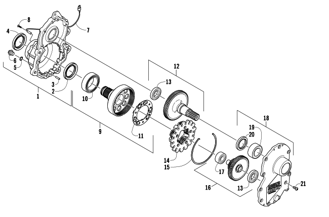 Parts Diagram for Arctic Cat 2006 CROSSFIRE 700 EFI EARLY BUILD SNOWMOBILE GEARCASE ASSEMBLY
