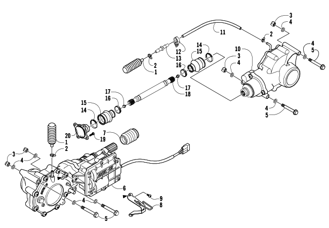 Parts Diagram for Arctic Cat 2005 500 AUTOMATIC TRANSMISSION 4X4 TBX ATV DRIVE TRAIN ASSEMBLY