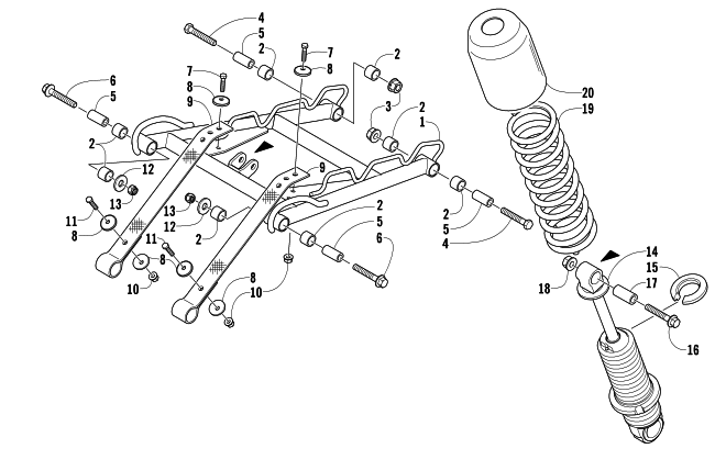 Parts Diagram for Arctic Cat 2005 FIRECAT 600 EFI EXT SNOWMOBILE REAR SUSPENSION FRONT ARM ASSEMBLY