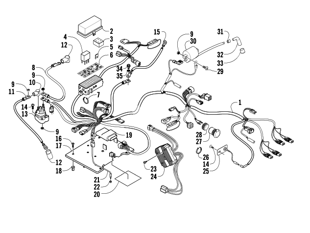 Parts Diagram for Arctic Cat 2005 500 MANUAL TRANSMISSION 4X4 FIS ATV WIRING HARNESS ASSEMBLY