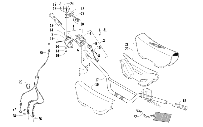 Parts Diagram for Arctic Cat 2005 Z 570 SNOWMOBILE HANDLEBAR AND CONTROLS