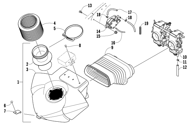 Parts Diagram for Arctic Cat 2005 FIRECAT 500 SNO PRO SNOWMOBILE AIR SILENCER ASSEMBLY