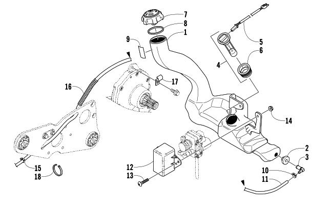 Parts Diagram for Arctic Cat 2005 FIRECAT 700 SNO PRO SNOWMOBILE OIL TANK ASSEMBLY