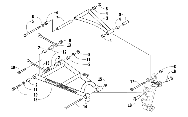 Parts Diagram for Arctic Cat 2005 FIRECAT 700 SNO PRO SNOWMOBILE A-ARM ASSEMBLY
